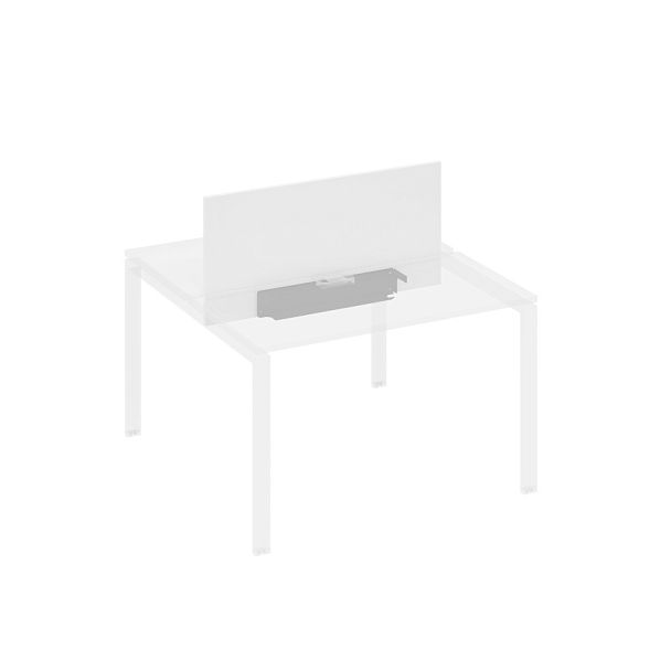 Экран настольный фронтальный для стола 120 с двумя кабель-каналами A4 А4 Б 846 БП белый премиум / металлокаркас антрацит - Вид 1