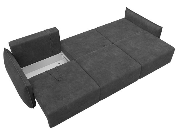 Диван прямой Лига-051 НПБ Лонг Велюр серый - Вид 9