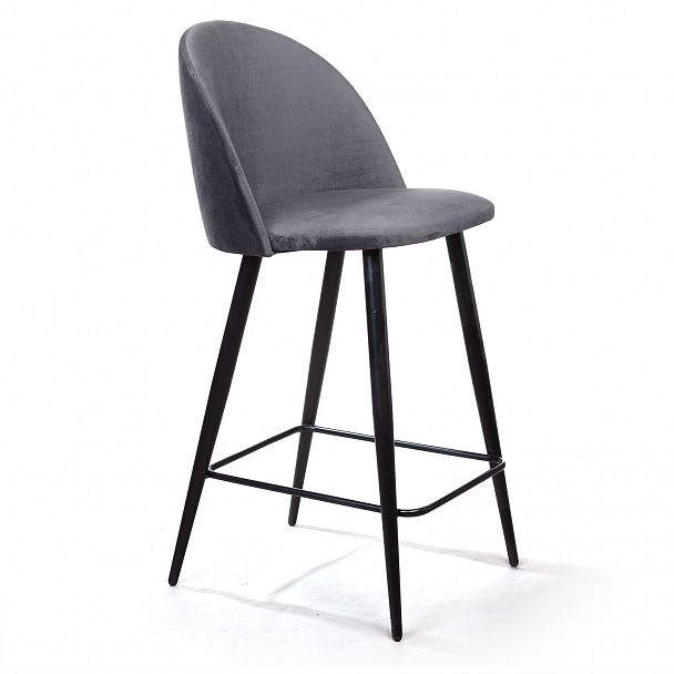 Cтул полубарный Thomas, бархат серый 27 - Вид 2