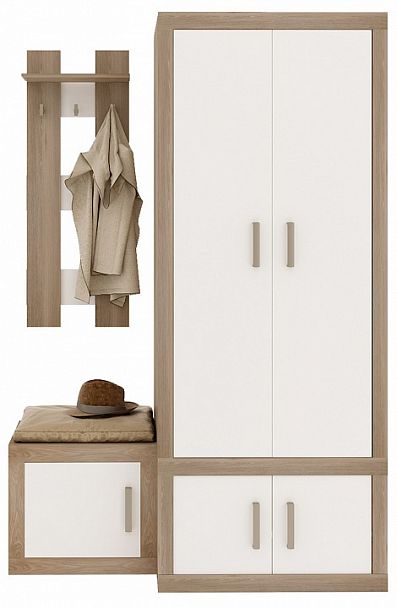 Стенка для прихожей Toivo ТОЙ-ПР 2 Белый/Нельсон - Вид 1