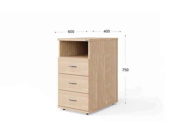 UNITY РТ-6 ДУБ СОНОМА Тумба с ящиками 400x600x750 - Вид 2