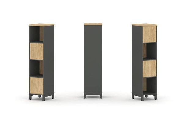 Стайл Проджект Набор стеллажа 2-х сторон., 4 яр. SN.NSD-411 Антрацит/Тиквуд Светлый/Металл Антрацит - Вид 1