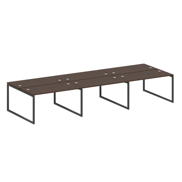 Metal System Quattro Р. ст. на 6 раб. места на О-образном м/к 40БО.СМ-6.3 Венге/Антрацит металл 4200*1475*750 - Вид 1