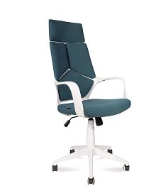 Кресло офисное / IQ / CX0898H-0-56/(White plastic blue) белый  пластик / голубая ткань "Кресла для персонала"  ТК-001035000520 голубой - Фото предпросмотра