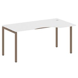 Metal System Quattro Стол криволинейный правый на П-образном м/к 40БП.СА-1 (R) Белый/Мокко металл 1600*900*750 - Фото предпросмотра