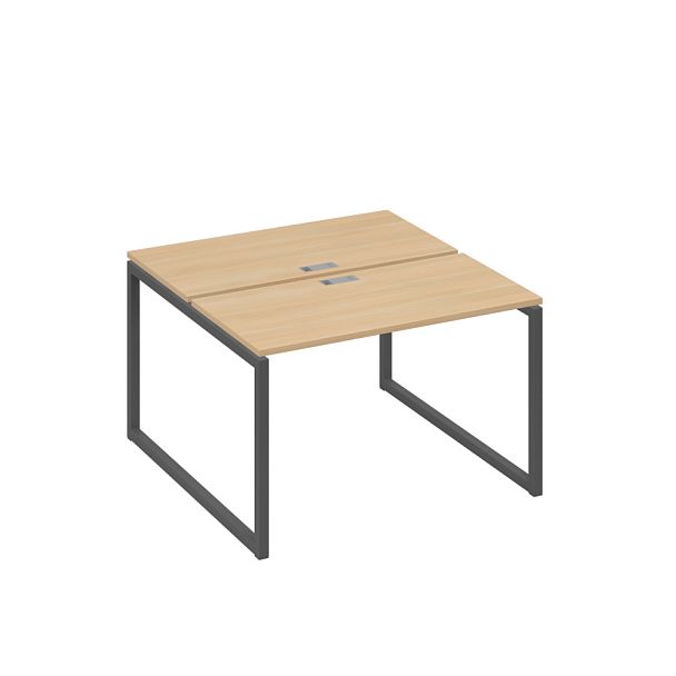 Рабочая станция с опорами QUATTRO (2х120) A4 А4 Б4 170 БП натуральный дуб / металлокаркас антрацит - Вид 1