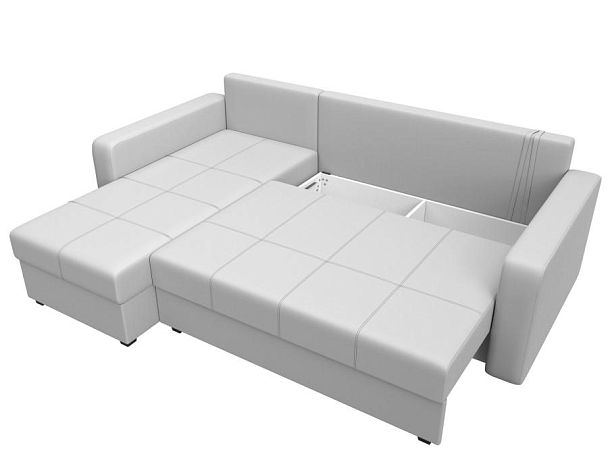 Диван угловой Ливерпуль Лайт левый угол Экокожа белый - Вид 7
