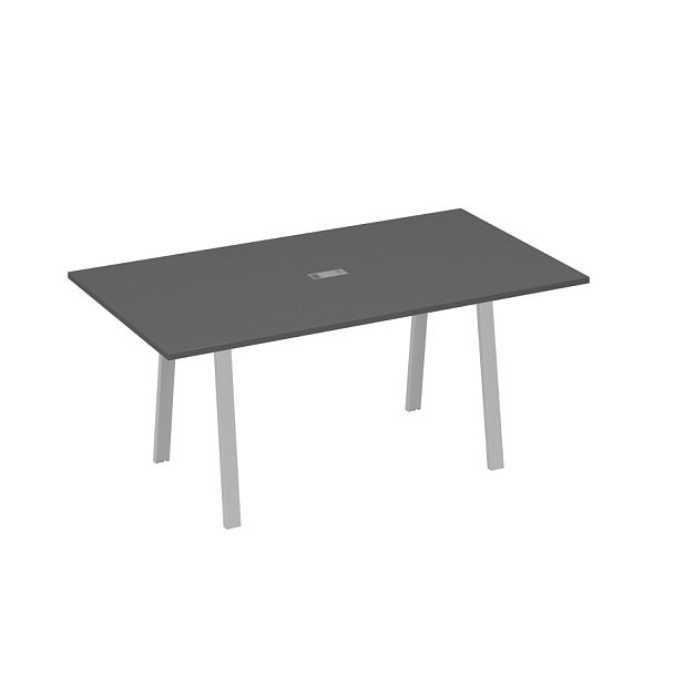 Стол 180 с металлокаркасом TRE для переговоров A4 А4 Б3 122 БП антрацит премиум / металлокаркас серый - Вид 1