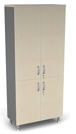 Шкаф широкий закрытый комби ДВП Берлин Береза Майнау/Серый ШЗК51-90 з/с ДВП - Фото предпросмотра