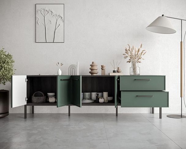 Комод с четырьмя дверками и двумя ящиками Nicole арт NEM04G - Вид 3