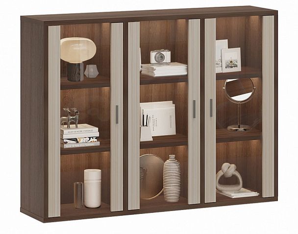 Тумба-витрина Домино СУ(ш3в1)+3ФС Карамель/Шамони - Вид 2