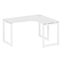 Metal System Quattro Стол криволинейный правый на О-образном м/к 50БО.СА-3 (R) Белый/Белый металл 1400*1200*750 - Фото предпросмотра