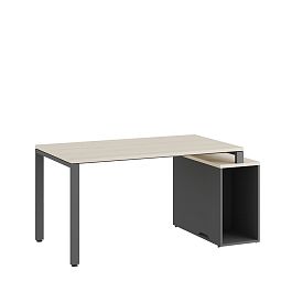 Стол на опорной тумбе Tess 140x80x75 дуб шамони светлый - Фото предпросмотра