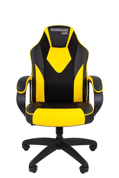 Кресло Chairman game 17 Россия экокожа черный/желтый - Вид 2
