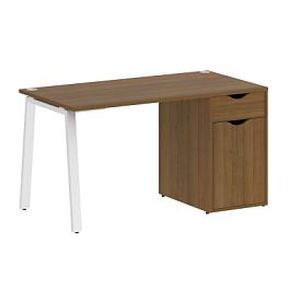 Home Office Стол письменный VR.SP-3-138.1.A Орех/Белый металл 1380*720*750 - Фото предпросмотра