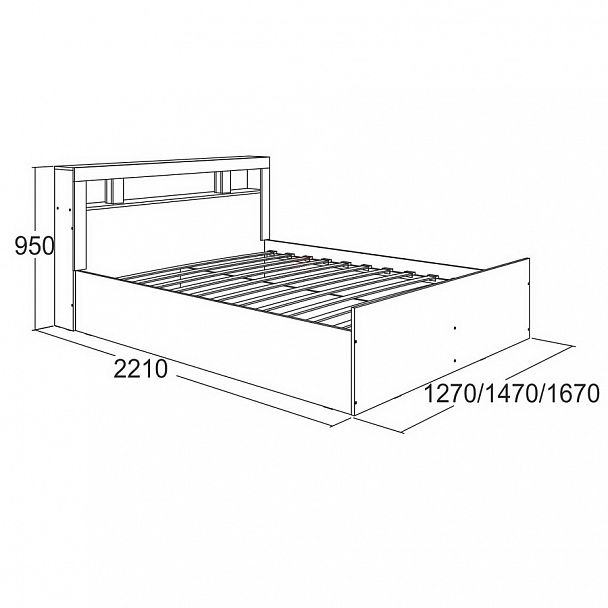 Кровать двойная "Ольга 19" 1,4 - Вид 2
