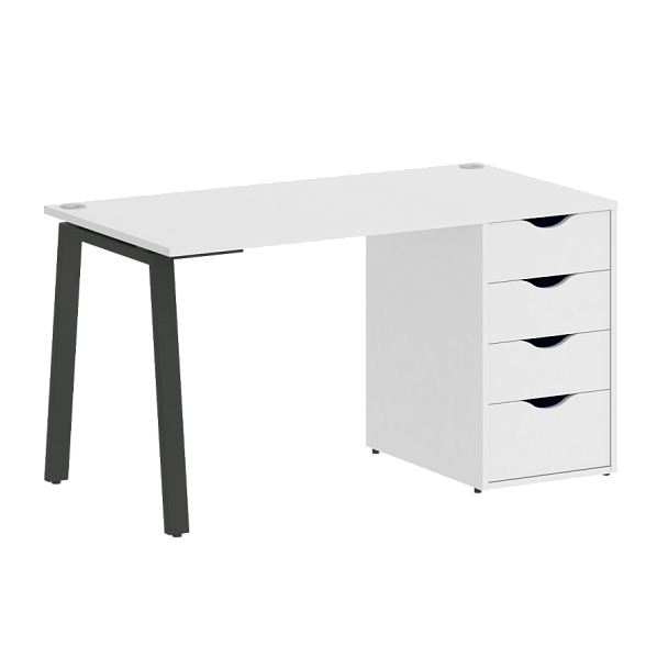Home Office Стол письменный VR.SP-3-138.4.A Белый бриллиант/Антрацит металл 1380*720*750 - Вид 1