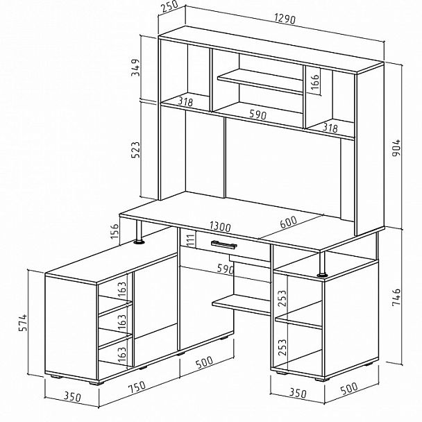 Стол письменный Амбер-21Я - Вид 2