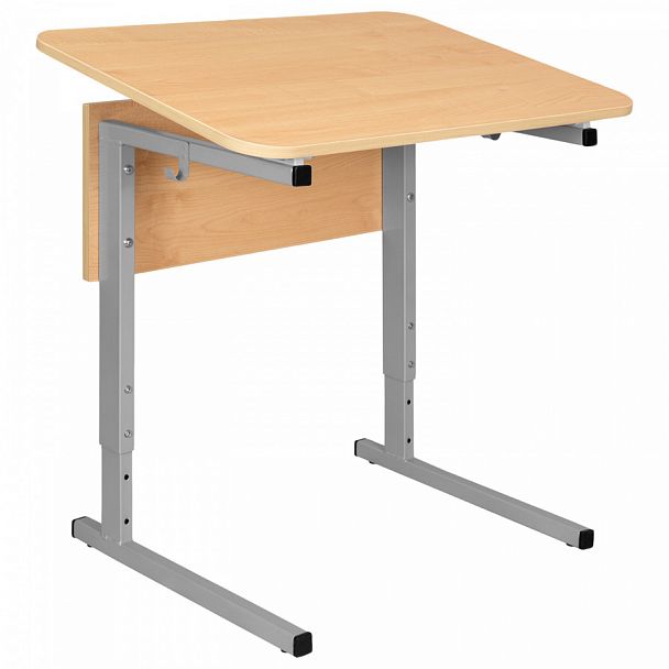 Стол-парта СУТ.54-01, одноместный, регулируемый угол, серый каркас, ЛДСП клён, гр.4-6 - Вид 1