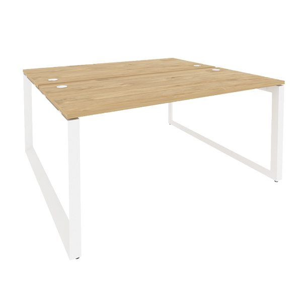 Onix Рабочая станция на О-образном м/к O.MO-D.RS-2.4.7 Тиквуд светлый/Белый металл 1580*1475*750 - Вид 1