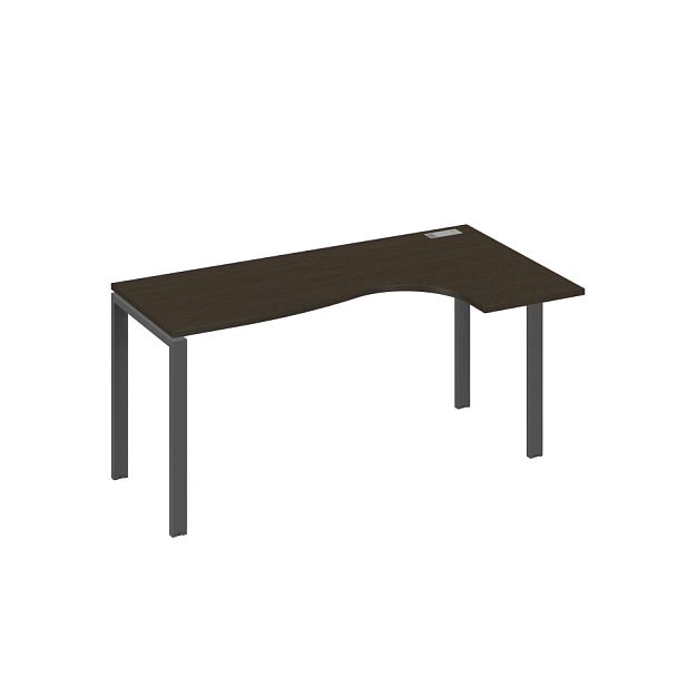 Стол эргономичный правый "Классика" на металлокаркасе UNO A4 А4 Б1 036 БП венге / металлокаркас антрацит - Вид 1
