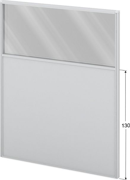 Модуль комбинированный "Мобильные офисные перегородки «Логика»"  ПК-ЛГ-МДК200х160/130С/Д-В1-301 серый - Вид 1