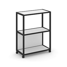 Shelf Mobile Стеллаж 3 уровня 1 секция VR.LT-STK-302.12 Белый Бриллиант/Металл Черный 1200*400*1046 - Фото предпросмотра