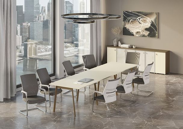 Рабочая станция на 3 места "ESTETICA" ES.RS-3.3-VK Сатин - Вид 2