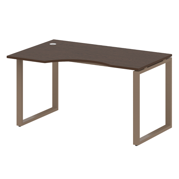 Metal System Стол криволинейный левый на О-образном м/к БО.СА-2 (L) Венге/Мокко металл 1400*900*750 - Вид 1