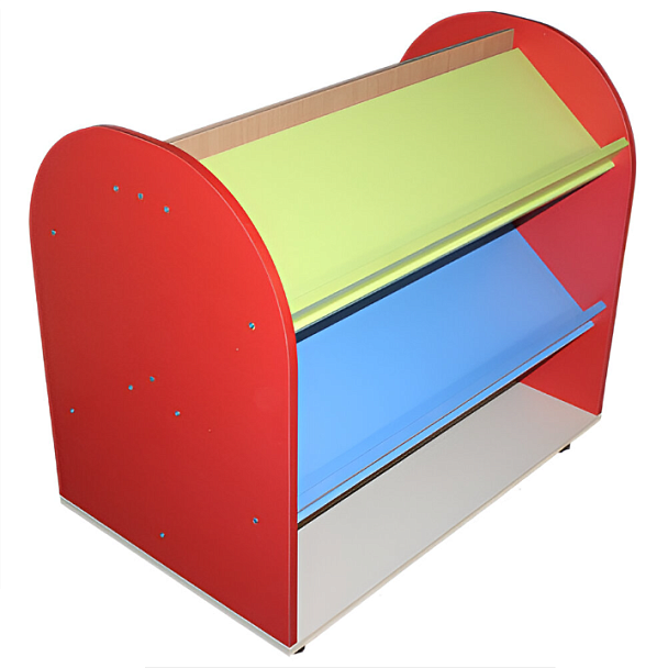 Книжный стеллаж двухсторонний на колесах - Вид 1