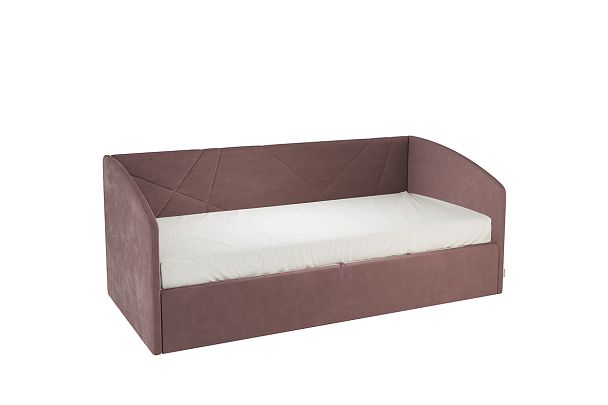 Кровать с подъемным механизмом Квест (Софа) 90х200 см KM.S-17.2078 пудра (велюр) - Вид 2