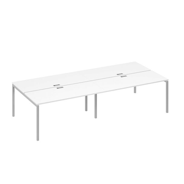 Станция рабочая 4х160 с металлокаркасом DUE A4 А4 С2 175-2 БП белый премиум / металлокаркас серый - Вид 1