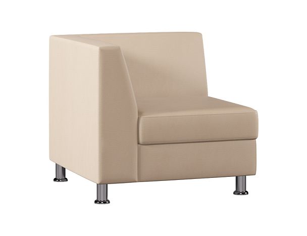 Модуль Everprof Monro с подлокотником одноместный правый Экокожа Бежевый - Вид 1