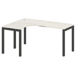 Metal System Quattro Стол криволинейный левый на П-образном м/к 50БП.СА-4 (L) Дуб наварра/Антрацит металл 1600*1200*750 - Фото предпросмотра