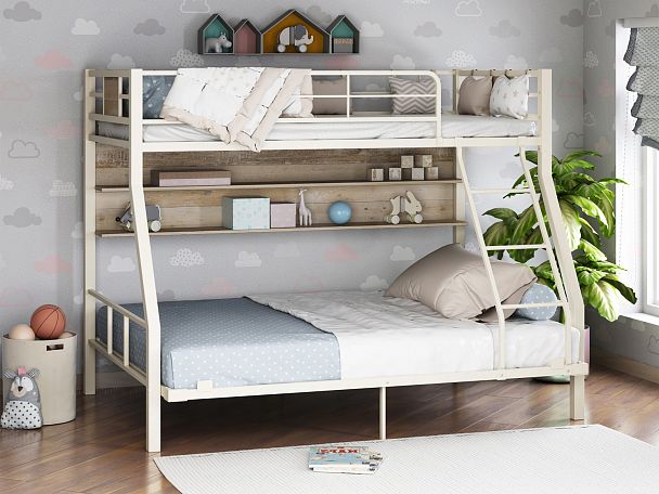 Двухъярусная кровать "Гранада-1П 140" слоновая кость - Вид 1