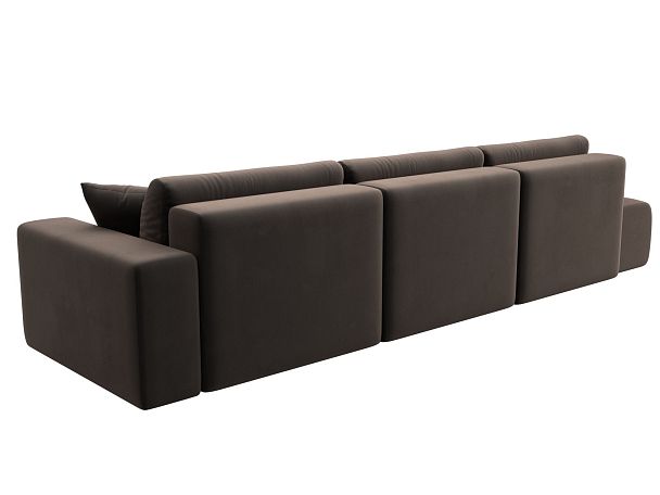 Диван прямой Лига-036 Модерн Лонг подлокотник справа Велюр коричневый - Вид 5