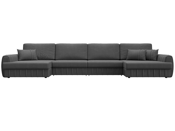 Диван П-образный Лига-057 НПБ Лонг Замша серый - Вид 2