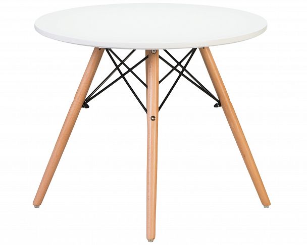 Стол журнальный DOBRIN SHELLEY (ножки светлый бук, цвет белый) - Вид 2