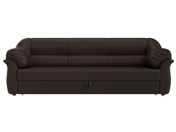 Диван прямой Карнелла (полностью экокожа коричневая) - Вид 2