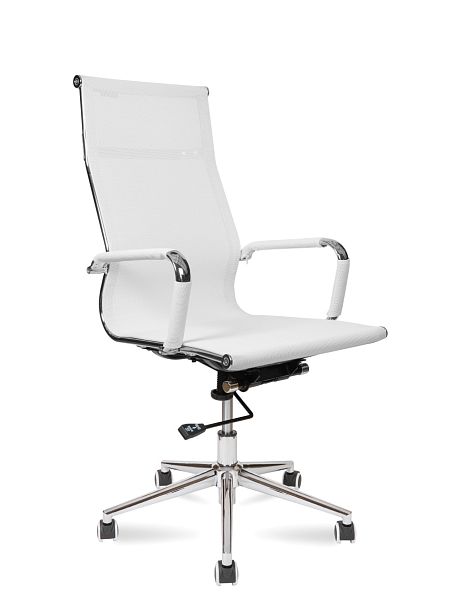 Кресло Хельмут / (white) сталь + хром / белая сетка - Вид 1