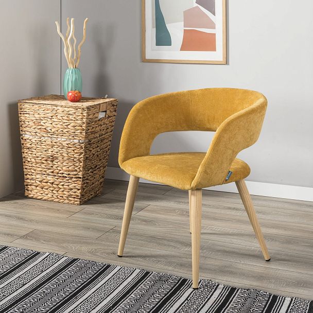 Кресло Hugs желтый/нат.дуб - Вид 10