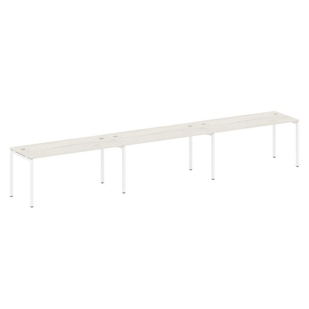 Metal System Quattro Р. ст. на 3 раб. места на П-образном м/к 40БП.СМ-3.4 Дуб наварра/Белый металл 4800*720*750 - Вид 1