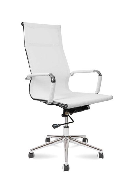 Кресло офисное / Хельмут / (white) сталь + хром / белая сетка - Вид 1