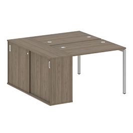 Metal System Quattro Р. ст. с шкафом-купе на П-образном м/к 40БП.РС-СШК-1.1 Т Вяз/Серый металл 1410*1475*750 - Фото предпросмотра