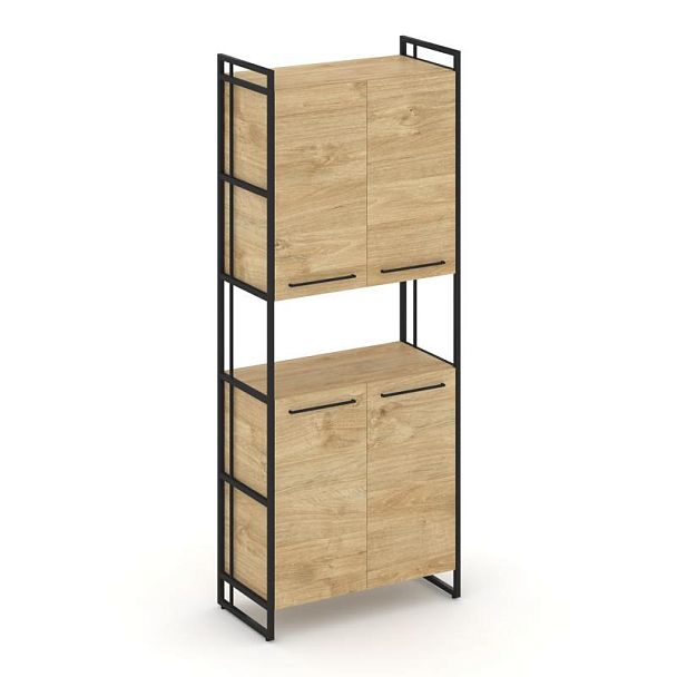 Rift Шкаф 5 ниш широкий RF.SS-52 Тиквуд Светлый/Металл Черный 420*396*2010 - Вид 1