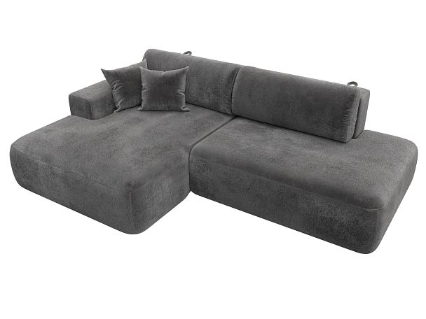 Диван угловой Лига-036 НПБ Модерн левый угол Велюр серый - Вид 5