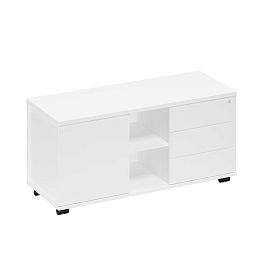 Тумба для оргтехники Space+ А1 261 БП белый премиум - Фото предпросмотра