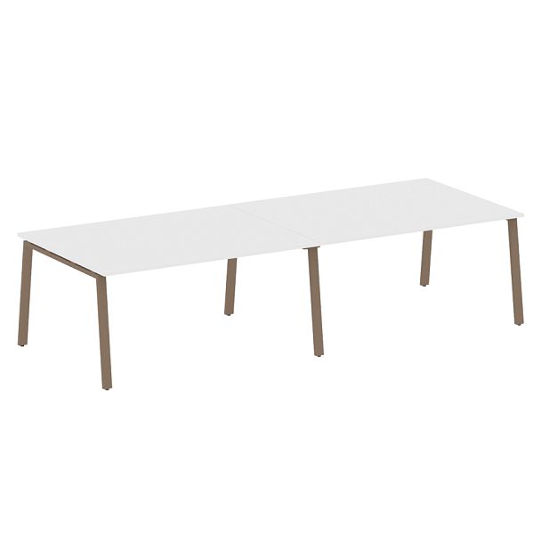 Metal System Перег. стол (2 столешницы) на А-образном м/к БА.ПРГ-2.4 Белый/Мокко металл 3200*1235*750 - Вид 1