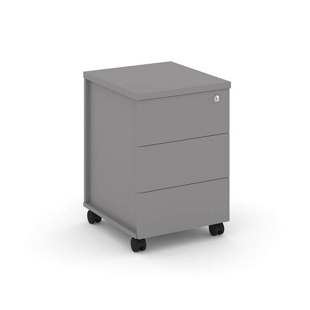 Стайл Проджект Тумба мобильная 3 ящика.  Стандартные колесаЗадняя стенка ЛДСП SN.TM-006 Серый Пепел - Вид 1