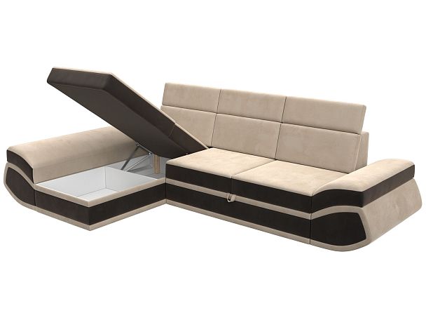 Диван угловой Лига-032 левый угол Велюр бежевый - Вид 8